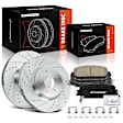 APBRPS1509 6 Pcs Front Drilled Brake Rotors & Ceramic Brake Pads