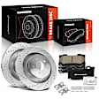 APBRPS1511 6 Pcs Rear Drilled Brake Rotors & Ceramic Brake Pads