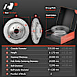 APBRPS1511 6 Pcs Rear Drilled Brake Rotors & Ceramic Brake Pads
