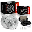 APBRPS1524 6 Pcs Front Drilled Brake Rotors & Ceramic Brake Pads