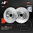 APBRPS1524 6 Pcs Front Drilled Brake Rotors & Ceramic Brake Pads
