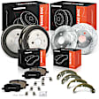 APBRPS1550 12 Pcs Front & Rear Drilled Brake Rotors & Ceramic Brake Pads