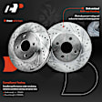 APBRPS1550 12 Pcs Front & Rear Drilled Brake Rotors & Ceramic Brake Pads