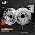 APBRPS1550 12 Pcs Front & Rear Drilled Brake Rotors & Ceramic Brake Pads