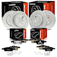 APBRPS1556 12 Pcs Front & Rear Drilled Brake Rotors & Ceramic Brake Pads