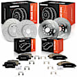 APBRPS1559 12 Pcs Front & Rear Drilled Brake Rotors & Ceramic Brake Pads