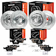 APBRPS1560 12 Pcs Front & Rear Drilled Brake Rotors & Ceramic Brake Pads