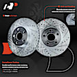 APBRPS1566 12 Pcs Front Drilled Brake Rotors & Ceramic Brake Pads & Rear Brake Drums & Brake Shoes