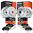 APBRPS156 Front & Rear Drilled Rotors & Ceramic Brake Pads