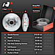 APBRPS1571 6 Pcs Front Driver & Passenger Drilled Brake Rotors & Ceramic Brake Pad