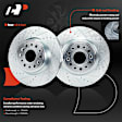 APBRPS1571 6 Pcs Front Driver & Passenger Drilled Brake Rotors & Ceramic Brake Pad