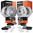APBRPS176 Front & Rear Drilled Rotors & Ceramic Brake Pads