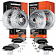 APBRPS185 Front & Rear Drilled Rotors & Ceramic Brake Pads