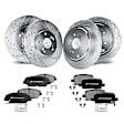 APBRPS185 Front & Rear Drilled Rotors & Ceramic Brake Pads