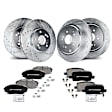APBRPS188 Front & Rear Drilled Rotors & Ceramic Brake Pads