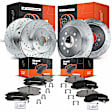 APBRPS191 Front & Rear Drilled Rotors & Ceramic Brake Pads