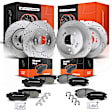 APBRPS208 Front & Rear Drilled Rotors & Ceramic Brake Pads