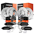 APBRPS214 Front & Rear Drilled Rotors & Ceramic Brake Pads