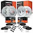 APBRPS215 Front & Rear Drilled Rotors & Ceramic Brake Pads