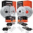 APBRPS243 Front & Rear Drilled Rotors & Ceramic Brake Pads