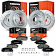 APBRPS285 Front & Rear Drilled Rotors & Ceramic Brake Pads