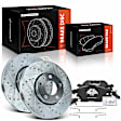APBRPS353 6 Pcs Front Drilled Brake Rotors & Ceramic Brake Pads