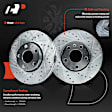 APBRPS353 6 Pcs Front Drilled Brake Rotors & Ceramic Brake Pads