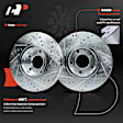 APBRPS353 6 Pcs Front Drilled Brake Rotors & Ceramic Brake Pads