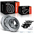 Brake Rotor and Pad Kit, 6 Pcs, Rear Driver & Passenger, A-Premium, APBRPS411