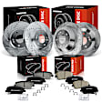 APBRPS412 12 Pcs Front & Rear Drilled Brake Rotors & Ceramic Pads