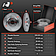 APBRPS412 12 Pcs Front & Rear Drilled Brake Rotors & Ceramic Pads