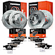 APBRPS415PG Front & Rear Drilled Rotors & Ceramic Brake Pads