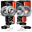 APBRPS444 12 Pcs Front & Rear Drilled Brake Rotors & Ceramic Pads