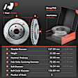 APBRPS471 12 Pcs Front & Rear Drilled Brake Rotors & Ceramic Pads