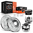 APBRPS495 Front Drilled Brake Rotors & Pads + Hub Bearing