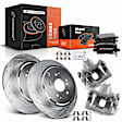 APBRPS538 8 Pcs Rear Drilled Brake Rotors & Pads + Brake Calipers