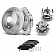 APBRPS586 8 Pcs Rear Drilled Brake Rotor & Pads + Wheel Hub Bearing