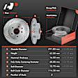 APBRPS611 12 Pcs Front & Rear Drilled Brake Rotors & Ceramic Pads