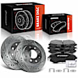 APBRPS614 6 Pcs Front Drilled Brake Rotors & Ceramic Brake Pads