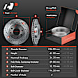 APBRPS614 6 Pcs Front Drilled Brake Rotors & Ceramic Brake Pads