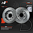 APBRPS614 6 Pcs Front Drilled Brake Rotors & Ceramic Brake Pads