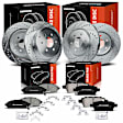 APBRPS637 12 Pcs Front & Rear Drilled Brake Rotors & Ceramic Brake Pads