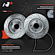 APBRPS676 6 Pcs Front Drilled Brake Rotors & Ceramic Pads