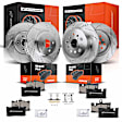 APBRPS695 Front & Rear Drilled Rotors & Ceramic Brake Pads