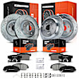APBRPS699 Front & Rear Drilled Rotors & Ceramic Brake Pads