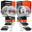 APBRPS704 Front & Rear Drilled Rotors & Ceramic Brake Pads
