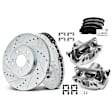 APBRPS727 8 Pcs Front Drilled Brake Rotors & Pads + Brake Calipers