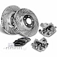 APBRPS786 8 Pcs Front Drilled Brake Rotors & Pads + Brake Calipers