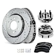 APBRPS801 8 Pcs Front Drilled Brake Rotor & Pads + Wheel Hub Bearing