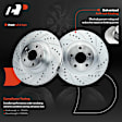 APBRPS889 8 Pcs Front Drilled Brake Rotor & Pads + Wheel Hub Bearing